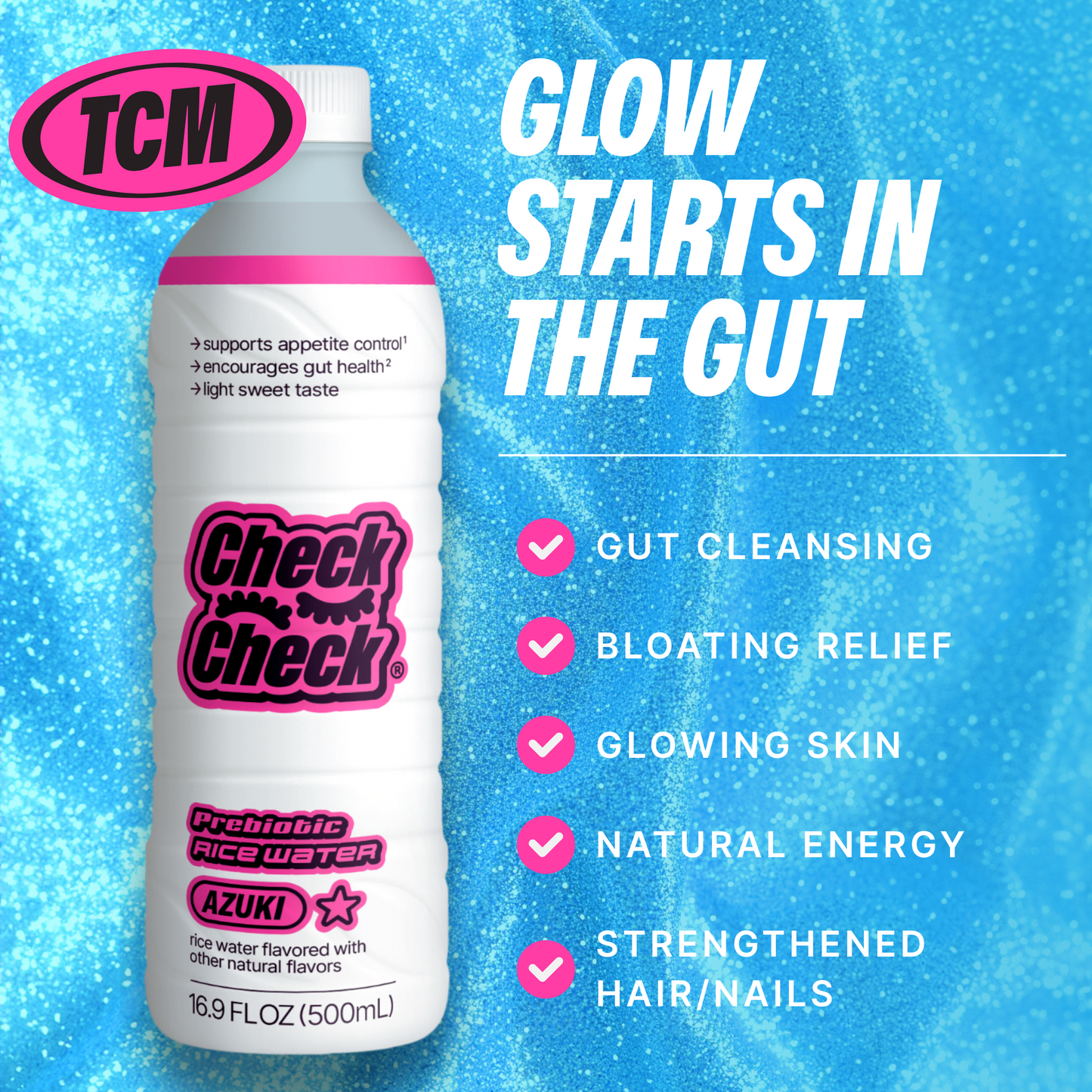 CheckCheck Prebiotic Rice Water (12-Pack, 16.9 fl oz PET Bottles)